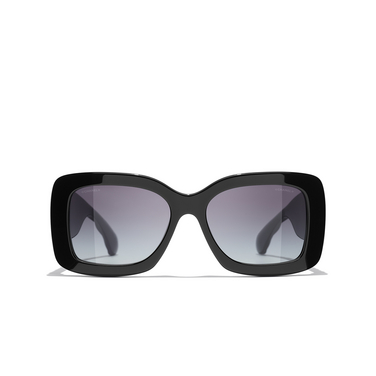 CHANEL rectangle Sunglasses C760S6 black - front view