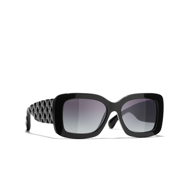 CHANEL rectangle Sunglasses C760S6 black - three-quarters view