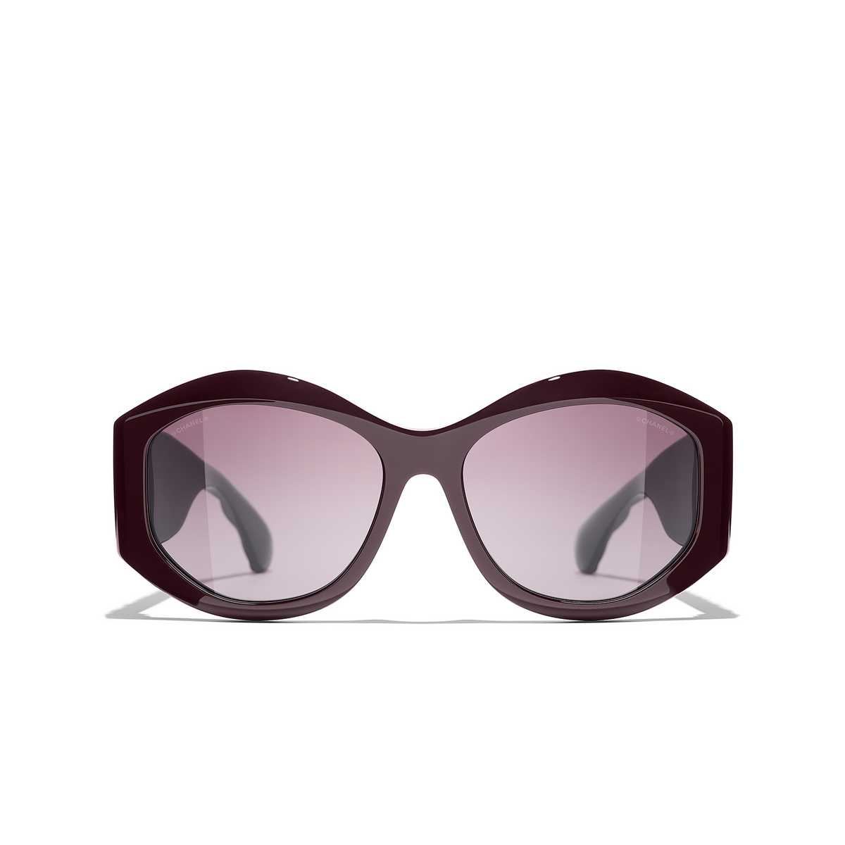 CHANEL oval Sunglasses 1461S1 Burgundy - front view