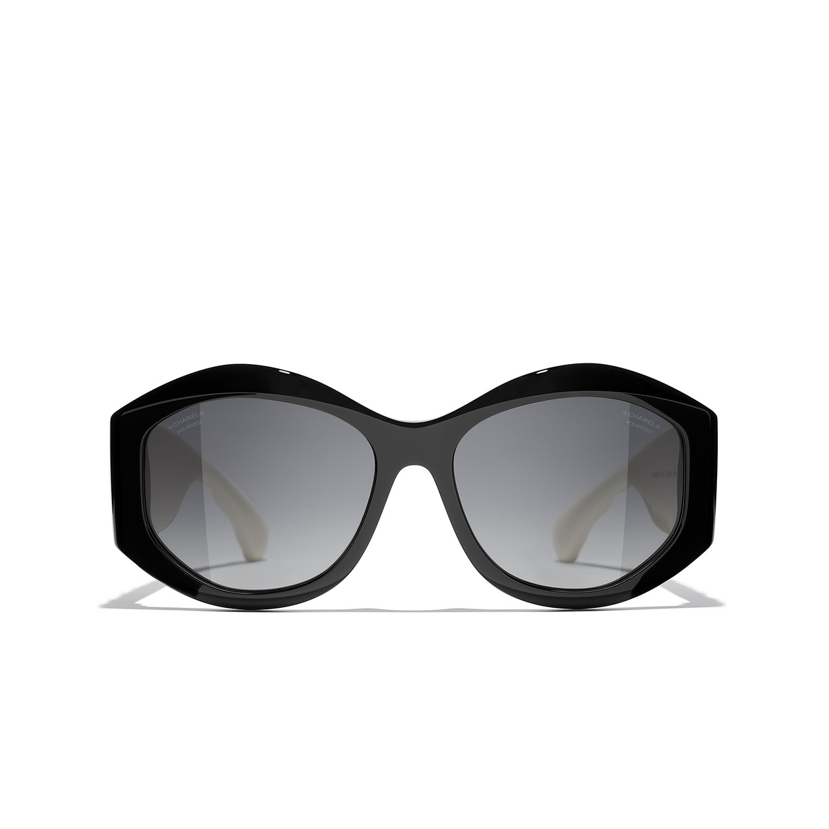 CHANEL oval Sunglasses 1656S8 Black & White - front view