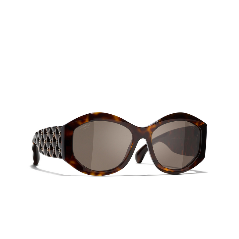 CHANEL oval Sunglasses C71483 dark tortoise
