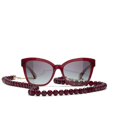 CHANEL square Sunglasses 1720S6 burgundy & gold - front view