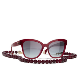 CHANEL square Sunglasses 1720S6 burgundy & gold