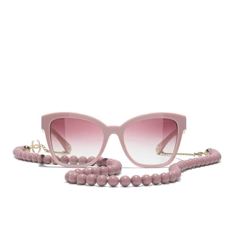CHANEL square Sunglasses 17218H pink & gold