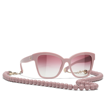 CHANEL square Sunglasses 17218H pink & gold