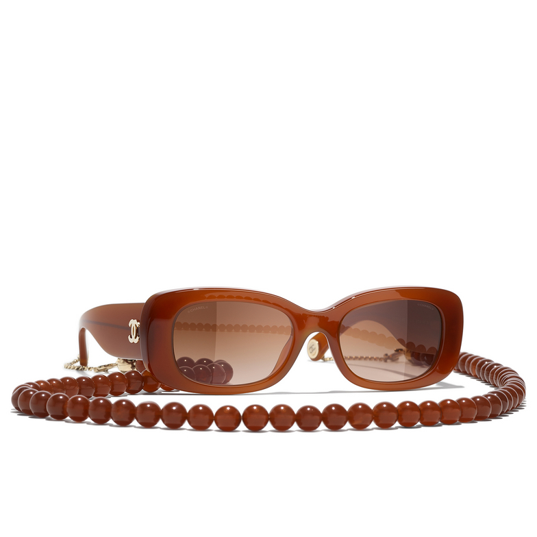 Solaires rectangles CHANEL 1722S5 brown & gold
