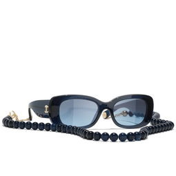 Chanel Rectangle Sunglasses CH5488 52 Blue & Dark Blue & Gold Sunglasses
