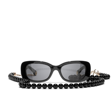 CHANEL rechteckige sonnenbrille C622T8 black & gold - Vorderansicht