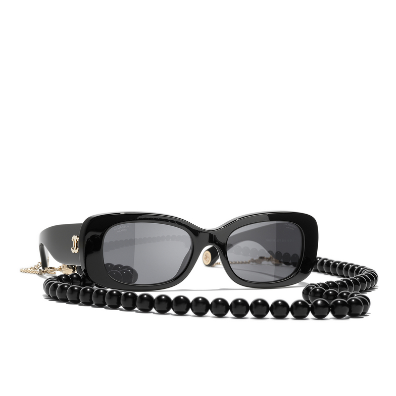 CHANEL rechteckige sonnenbrille C622T8 black & gold