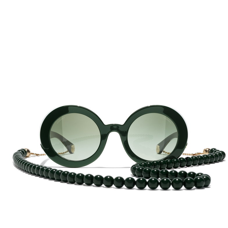 Solaires rondes CHANEL 17028E dark green & gold