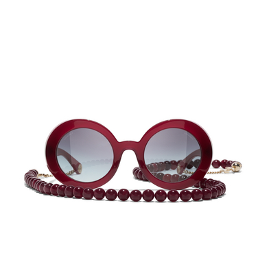 CHANEL round Sunglasses 1720S6 burgundy & gold - front view