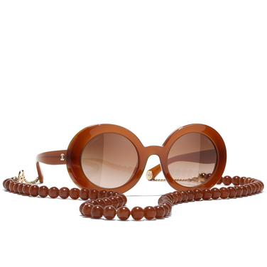 CHANEL round Sunglasses 1722S5 brown & gold