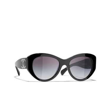 CHANEL butterfly Sunglasses 1047S6 black - three-quarters view