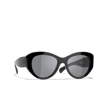 CHANEL butterfly Sunglasses C888T8 black - three-quarters view