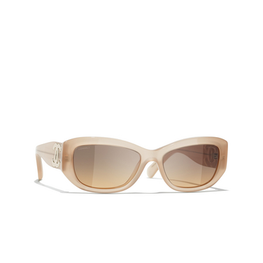 CHANEL rectangle Sunglasses 173111 light yellow - three-quarters view