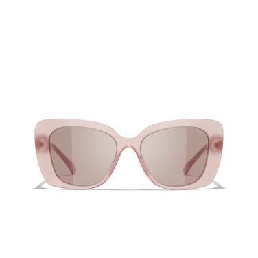 CHANEL rectangle Sunglasses 17334R light pink - front view