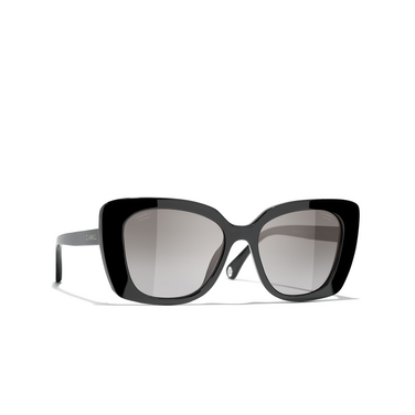 CHANEL rectangle Sunglasses C622M3 black - three-quarters view