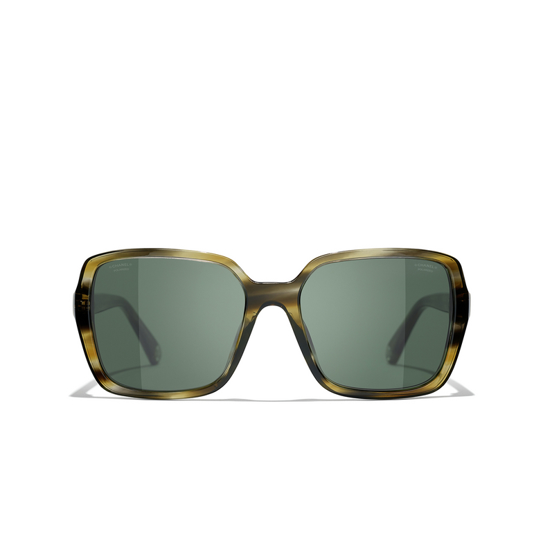 CHANEL square Sunglasses 172958 green tortoise