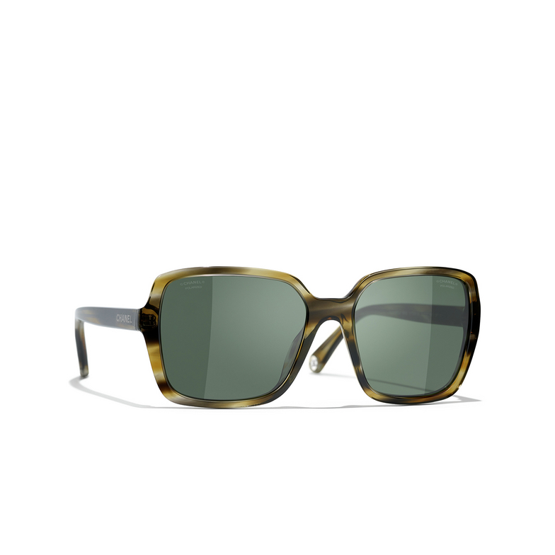CHANEL square Sunglasses 172958 green tortoise