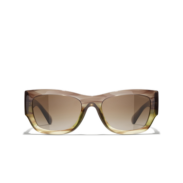 Solaires rectangles CHANEL 1743s5 khaki & brown - Vue de face