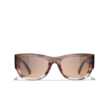CHANEL rectangle Sunglasses 174418 brown & orange - front view