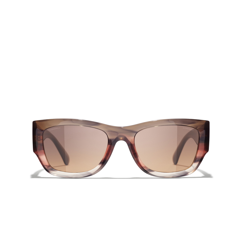 CHANEL rectangle Sunglasses 174418 brown & orange