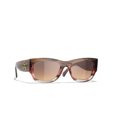 CHANEL rectangle Sunglasses 174418 brown & orange - three-quarters view