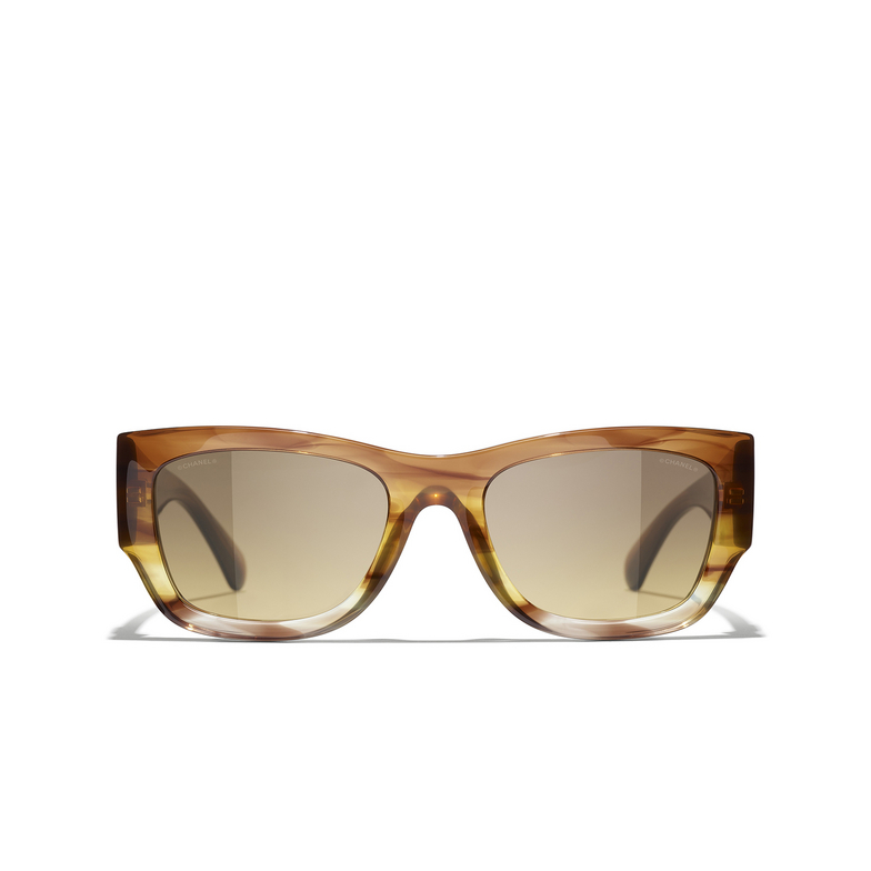 Solaires rectangles CHANEL 174511 brown & yellow