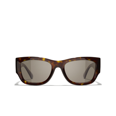 CHANEL rectangle Sunglasses C71483 dark tortoise - front view