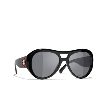CHANEL pilotensonnenbrille C501T8 black - Dreiviertelansicht