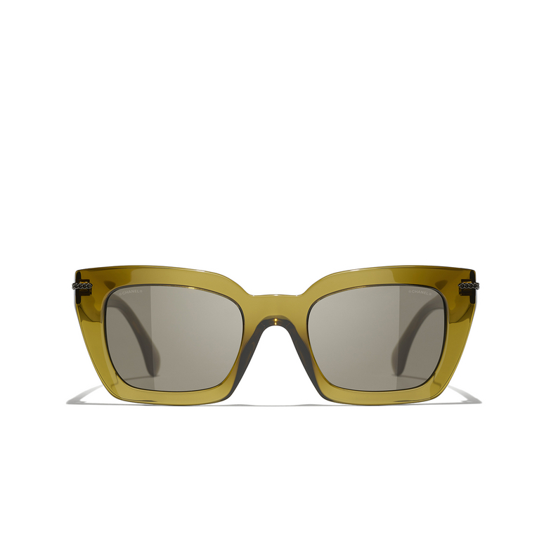 CHANEL square Sunglasses 1742/3 khaki
