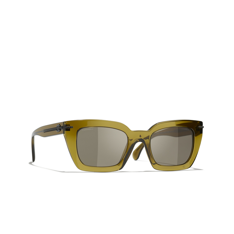 CHANEL square Sunglasses 1742/3 khaki