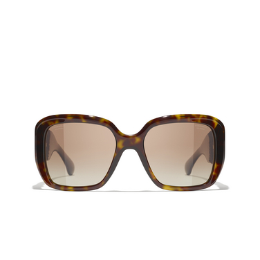 CHANEL square Sunglasses C714S9 dark tortoise - front view