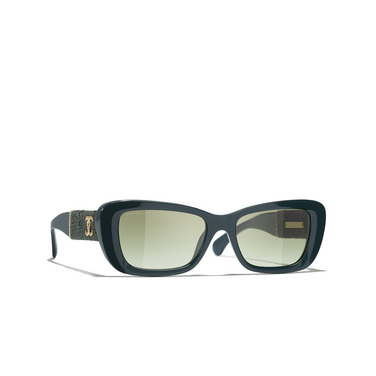 CHANEL rectangle Sunglasses 1459S3 dark green - three-quarters view