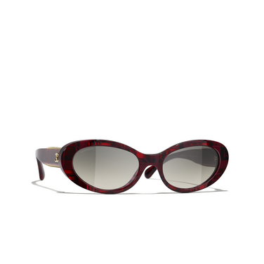 CHANEL ovale sonnenbrille 166571 red - Dreiviertelansicht