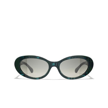 CHANEL oval Sunglasses 166671 green - front view