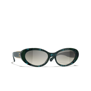 CHANEL ovale sonnenbrille 166671 green - Dreiviertelansicht