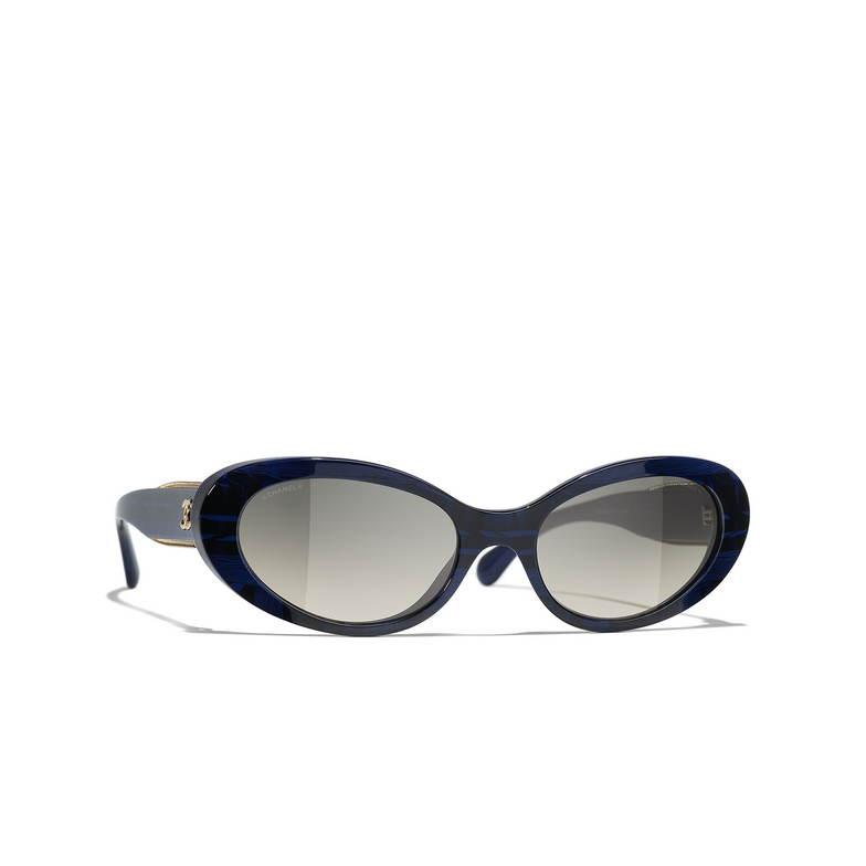 CHANEL oval Sunglasses 166971 blue