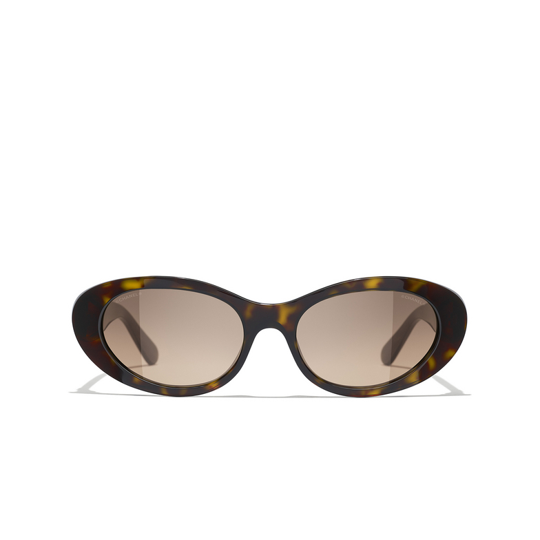 CHANEL oval Sunglasses C71451 dark tortoise