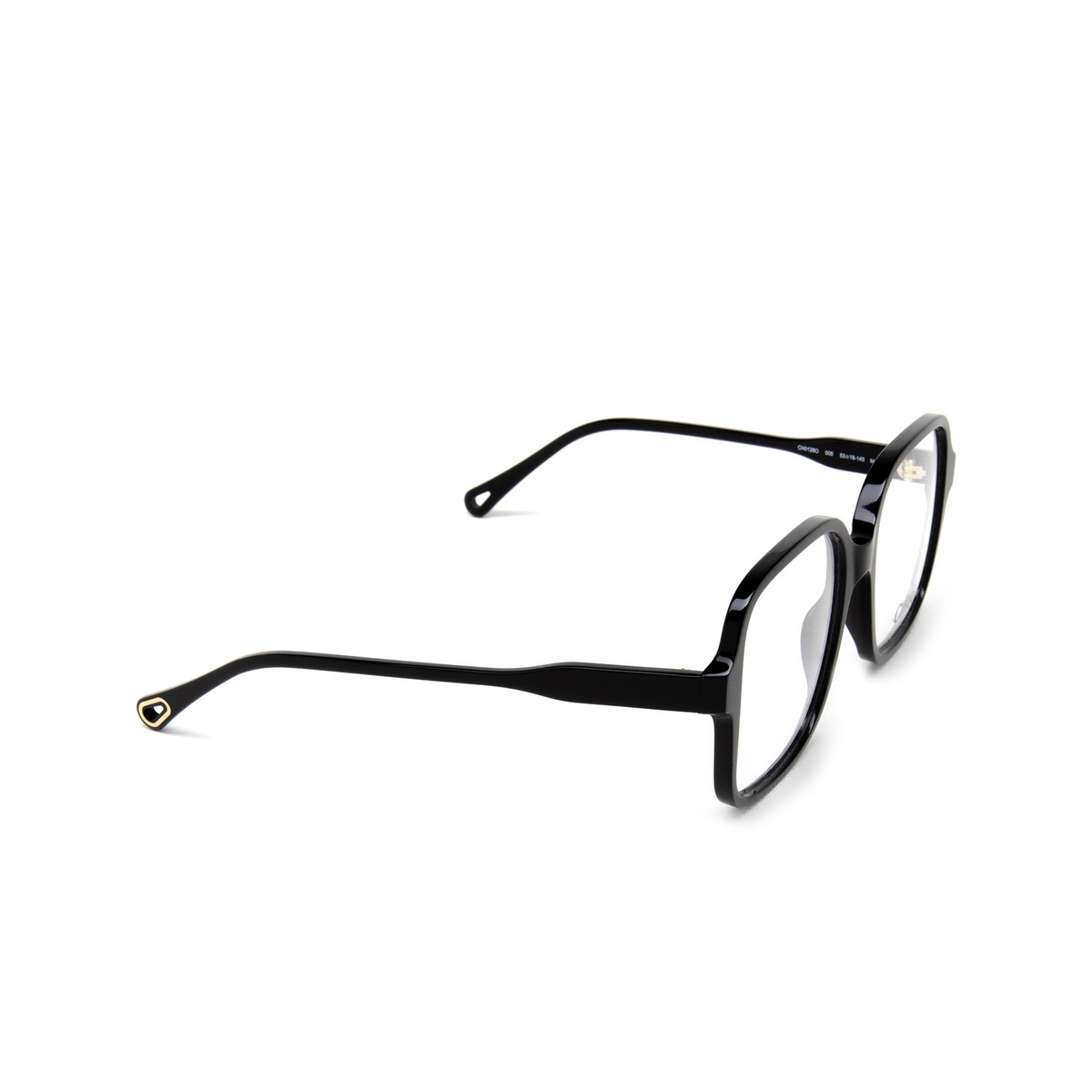 Chloé CH0126O rectangle Eyeglasses 005 Black - three-quarters view