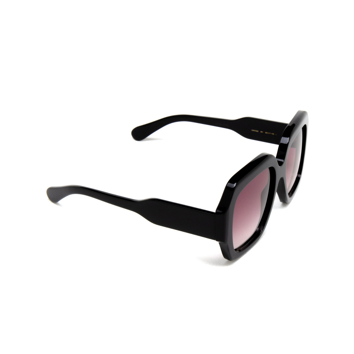 Chloé Gayia square Sunglasses 001 Black - three-quarters view