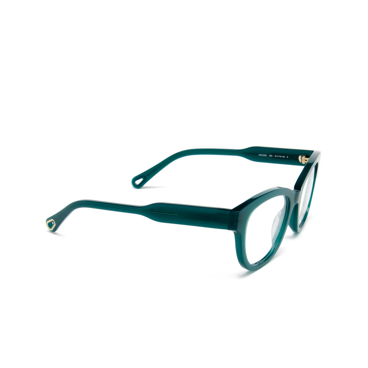 Chloé CH0162O round Eyeglasses 008 Green - three-quarters view