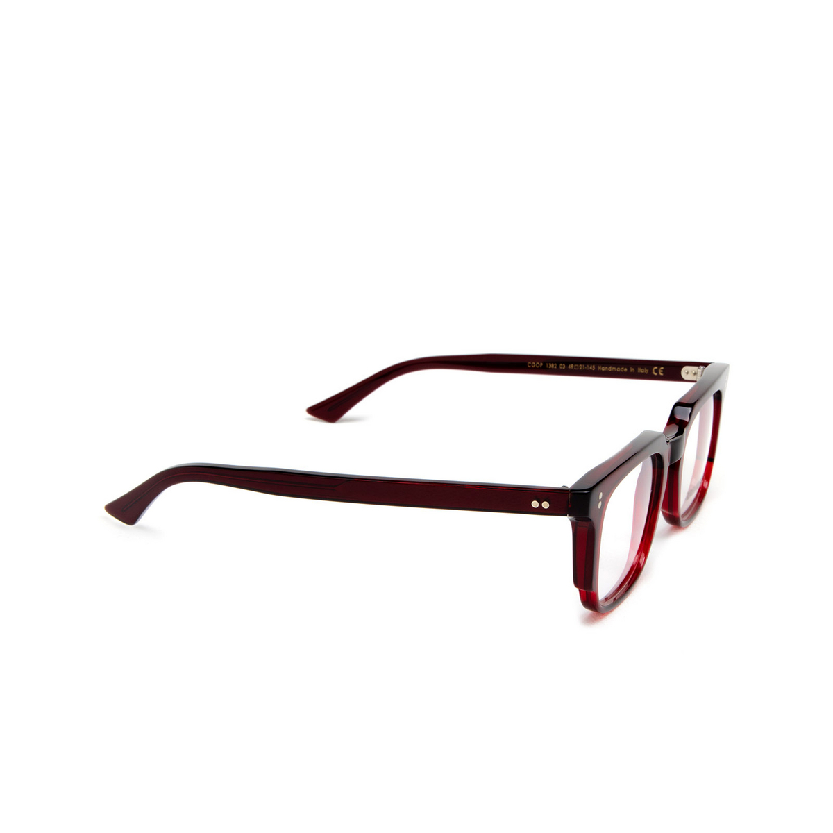Cutler and Gross 1382 Eyeglasses 03 Bordeaux - three-quarters view