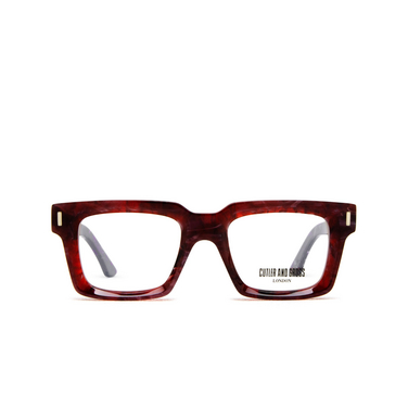 Cutler and Gross 1386 Eyeglasses 07 burgundy marble - front view