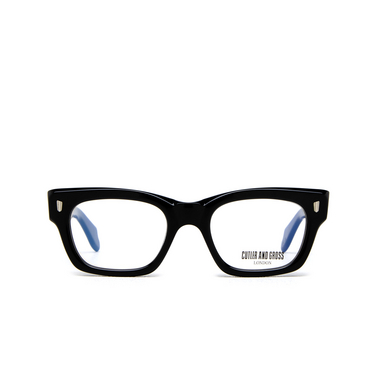 Cutler and Gross 1391 Eyeglasses 01 black on blue - front view