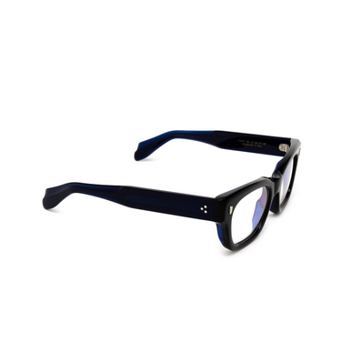 Cutler and Gross 1391 Eyeglasses 01 black on blue - three-quarters view