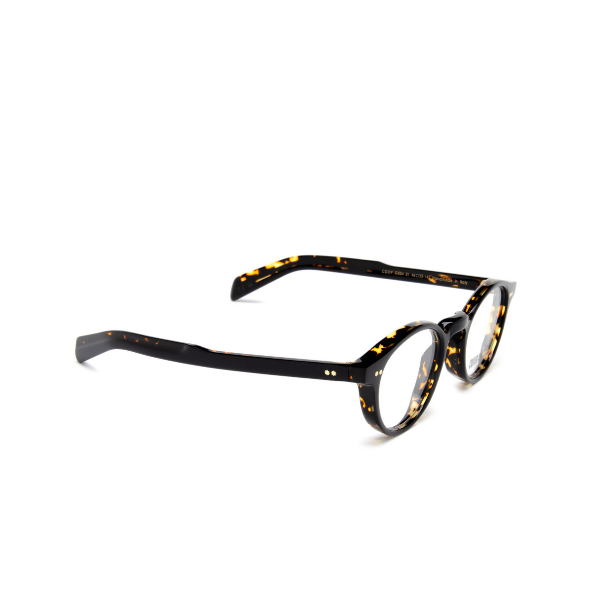 Cutler and Gross GR04 Eyeglasses 01 Black On Havana - three-quarters view