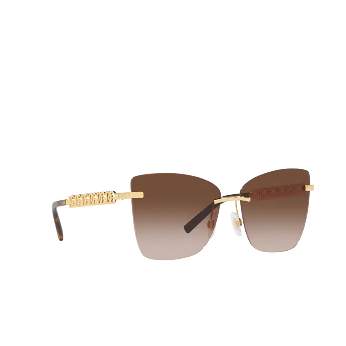 Dolce & Gabbana DG2289 Sunglasses 02/13 Gold/brown - three-quarters view