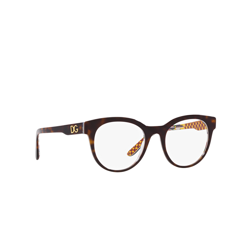 Dolce & Gabbana DG3334 Eyeglasses 3217 havana on white barrow - 2/4