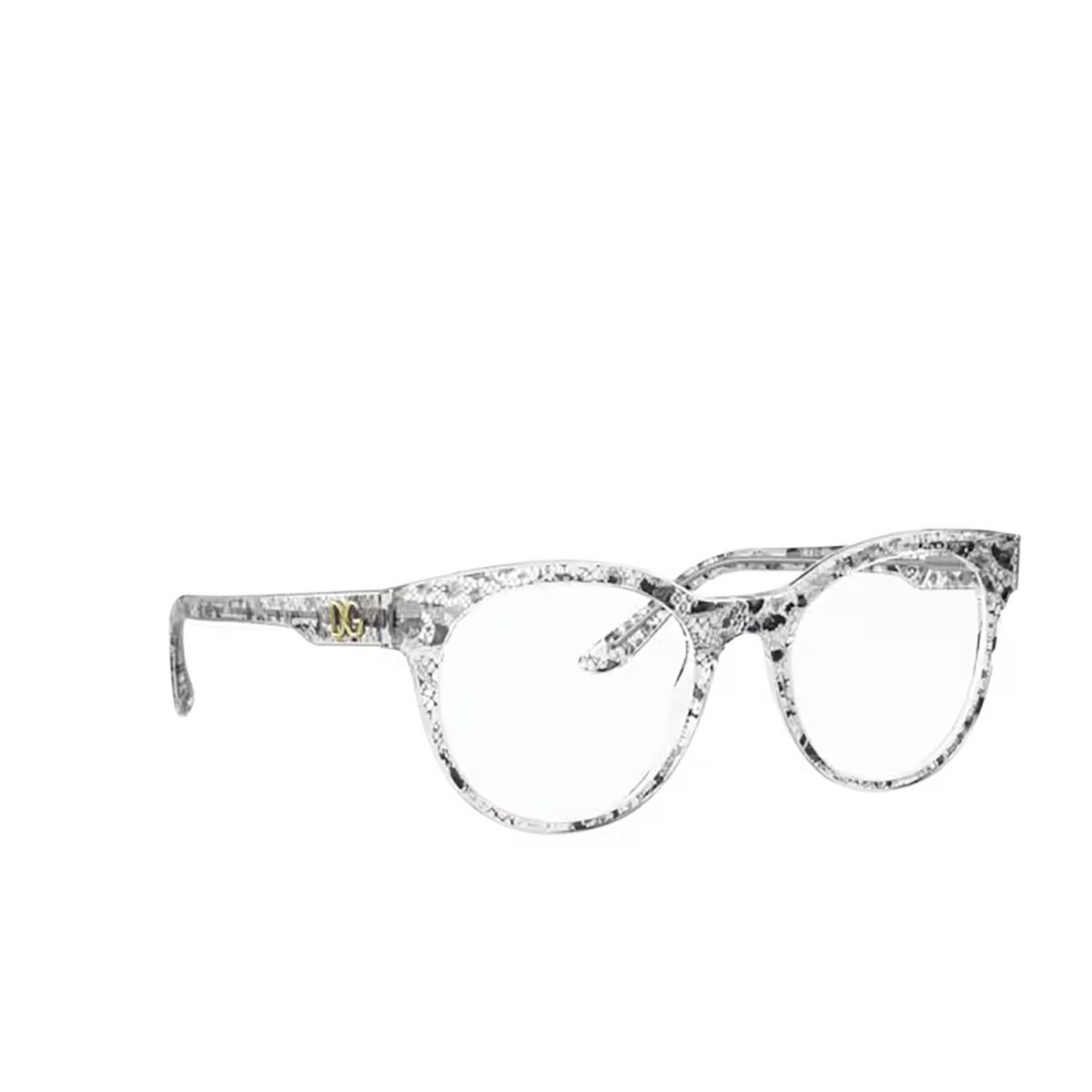 Dolce & Gabbana DG3334 Eyeglasses 3287 Black lace - three-quarters view